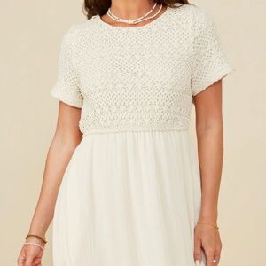 Oatmeal Crochet Bodice Maxi Dress – Hayden Brand - Boutique Style
